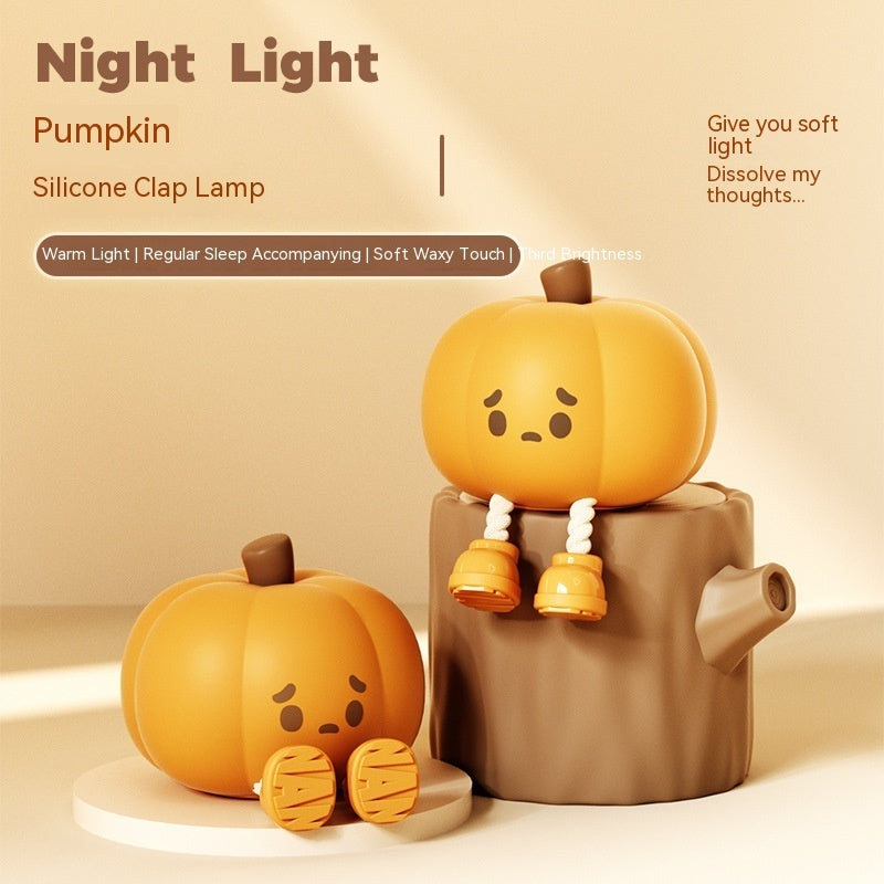 Pumpkin Night Light Cute Soft Silicone Lamp Touch