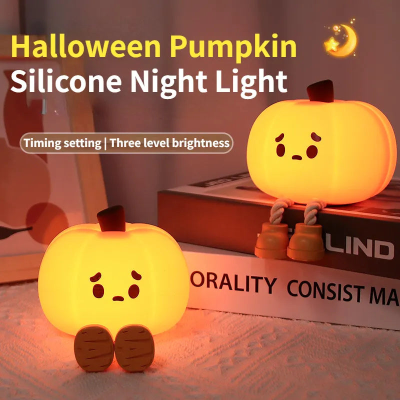 Pumpkin Night Light Cute Soft Silicone Lamp Touch