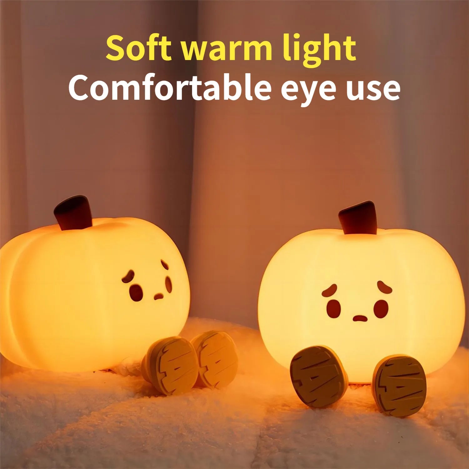 Pumpkin Night Light Cute Soft Silicone Lamp Touch